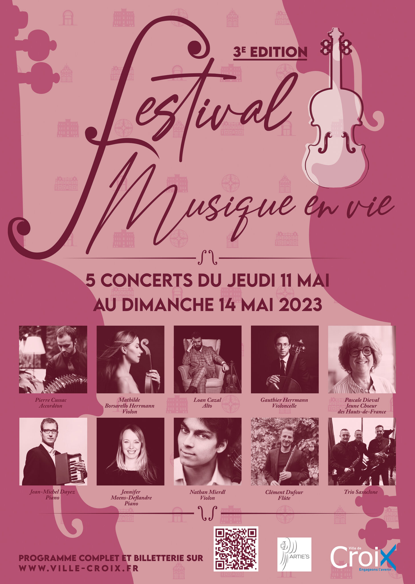 Affiche du festival de musique en vie à Croix, 2023